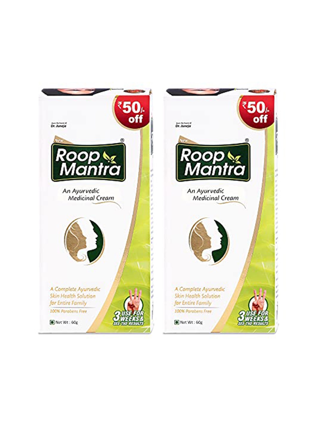 

Roop Mantra Set Of 2 An Ayurvedic Medicinal Cream - 60g Each, White