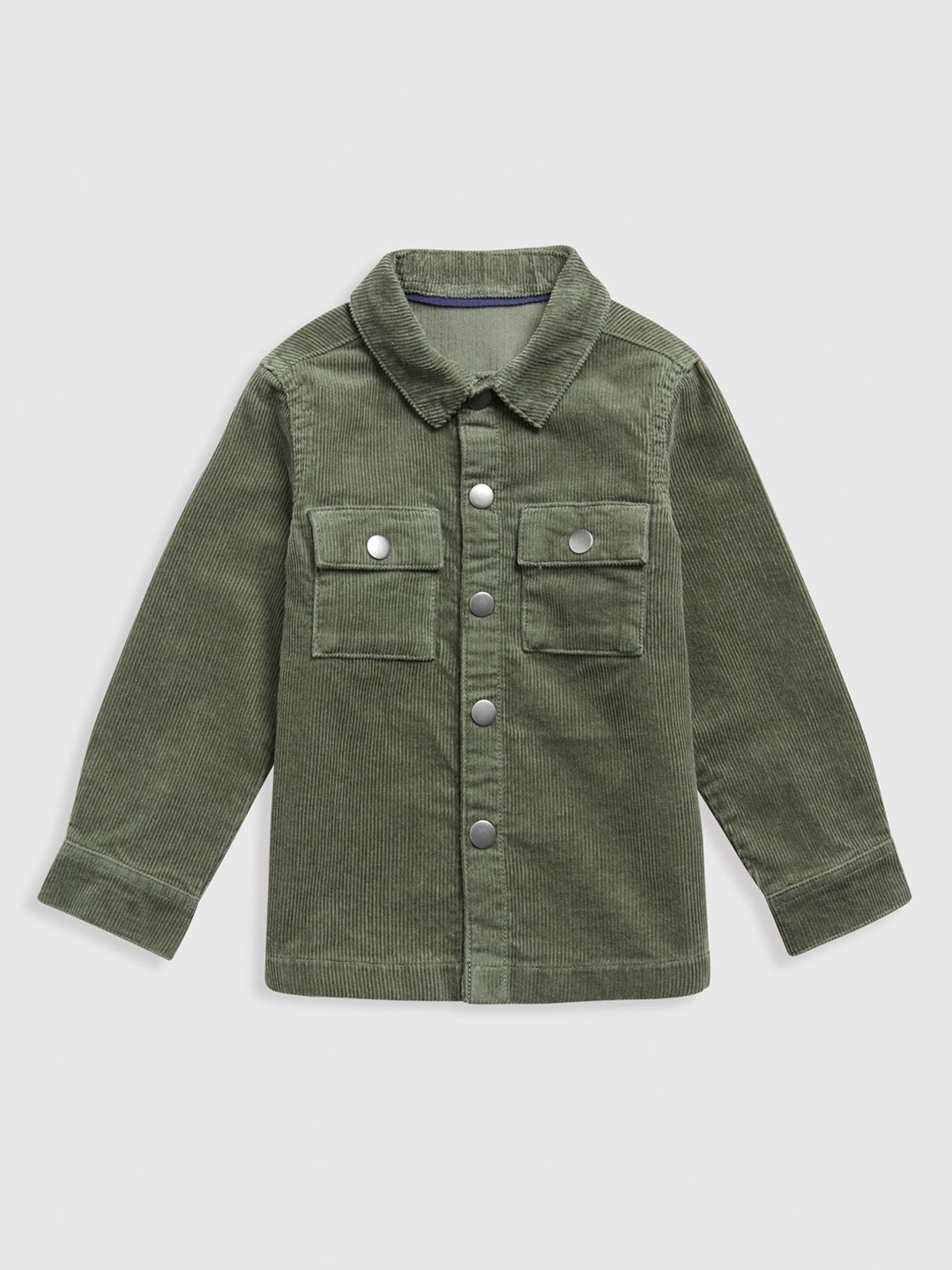 

mothercare Boys Spread Collar Solid Cotton Casual Shirt, Green