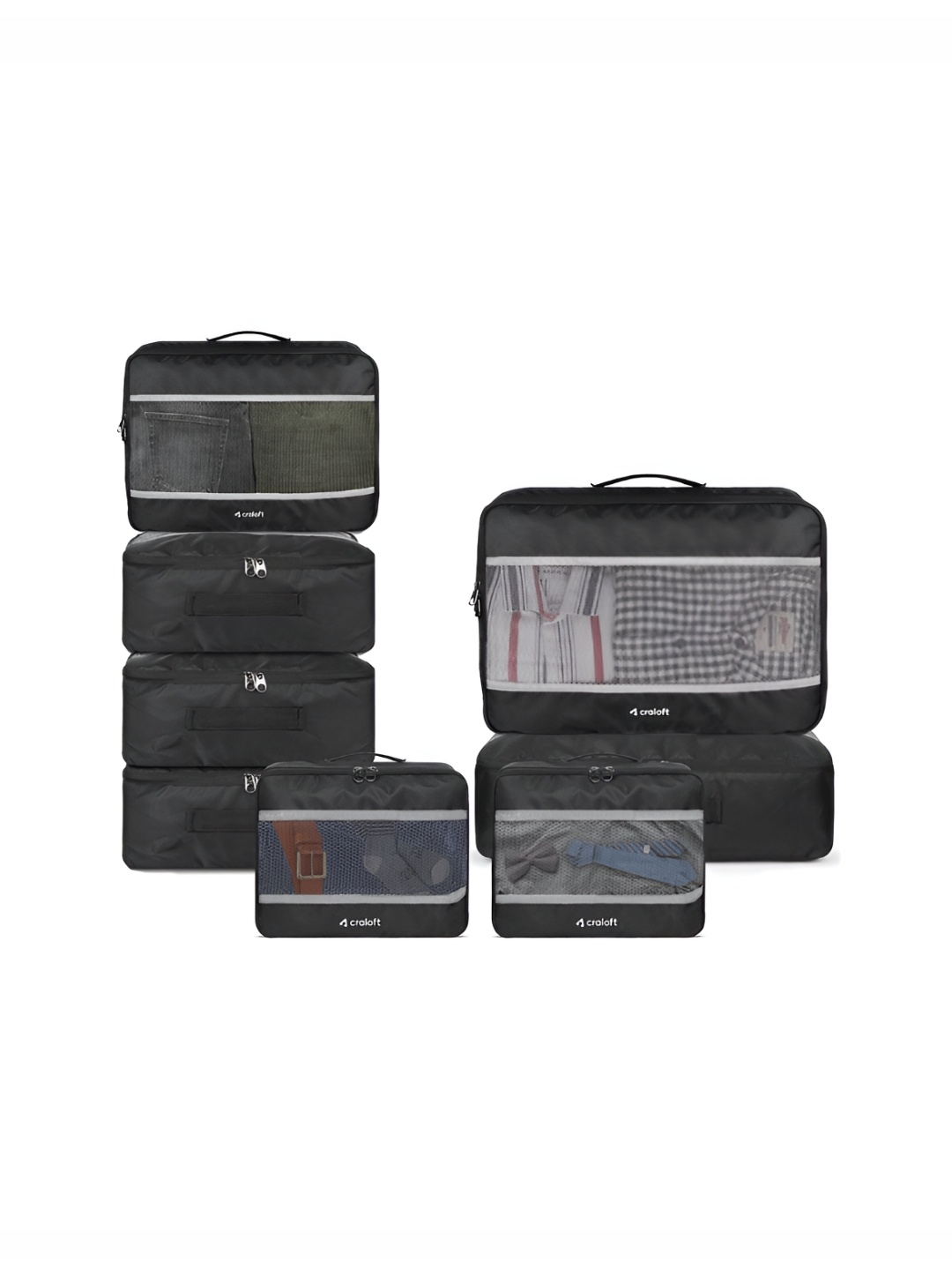 

Craloft Black & Grey 8 Pieces Water Resistant Multi-Utility Organisers