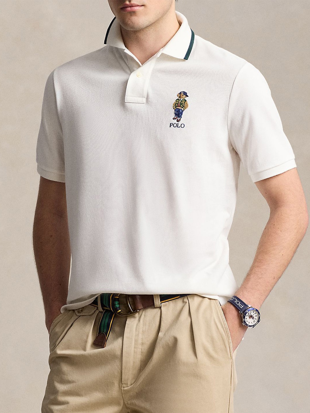 

Polo Ralph Lauren Polo Bear Pure Cotton Classic Fit Mesh Polo T-Shirt, White