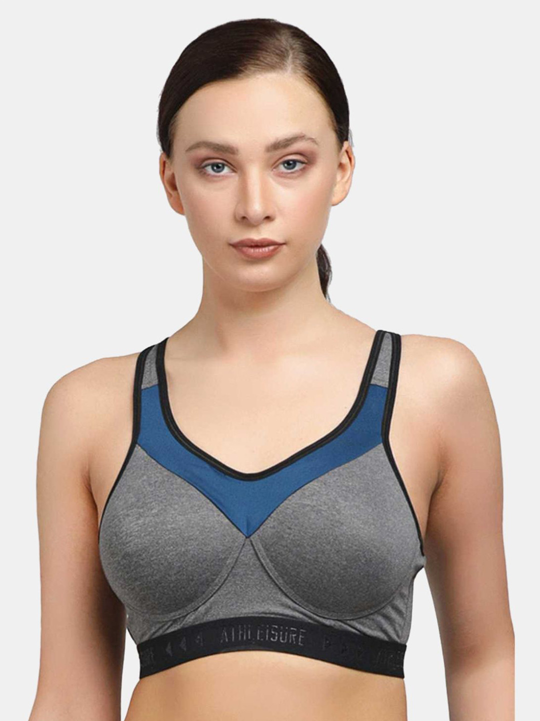 

Lovable Sport Colourblocked Bra Full Coverage Lightly Padded, Grey