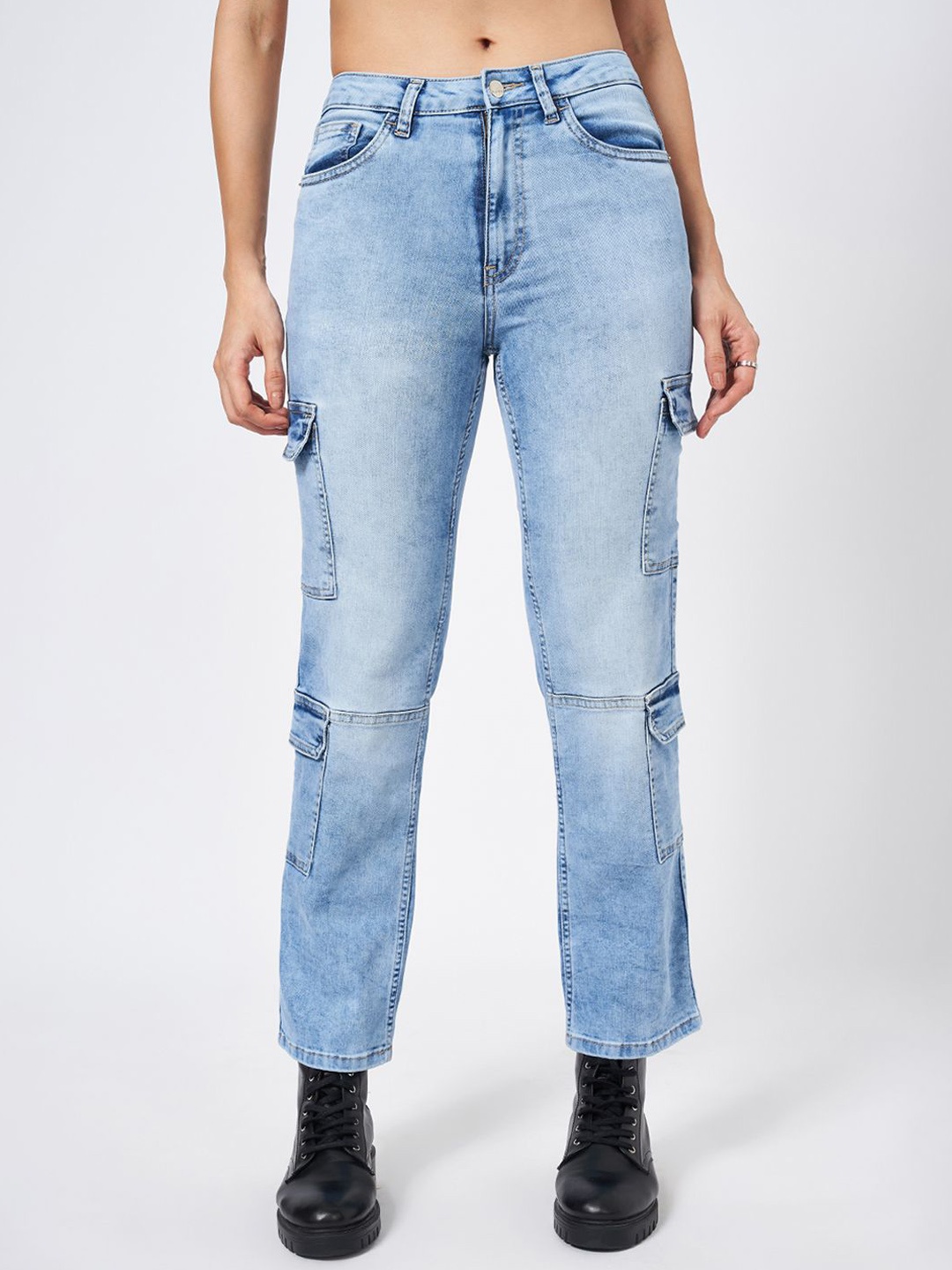 

SF JEANS by Pantaloons Women Slim Fit High-Rise Clean Look Light Fade Jeans, Blue