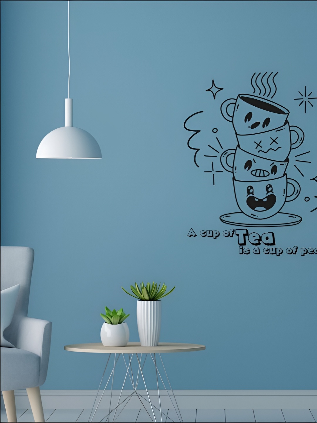 

CVANU Black Printed Self-Adhesive Wall Sticker