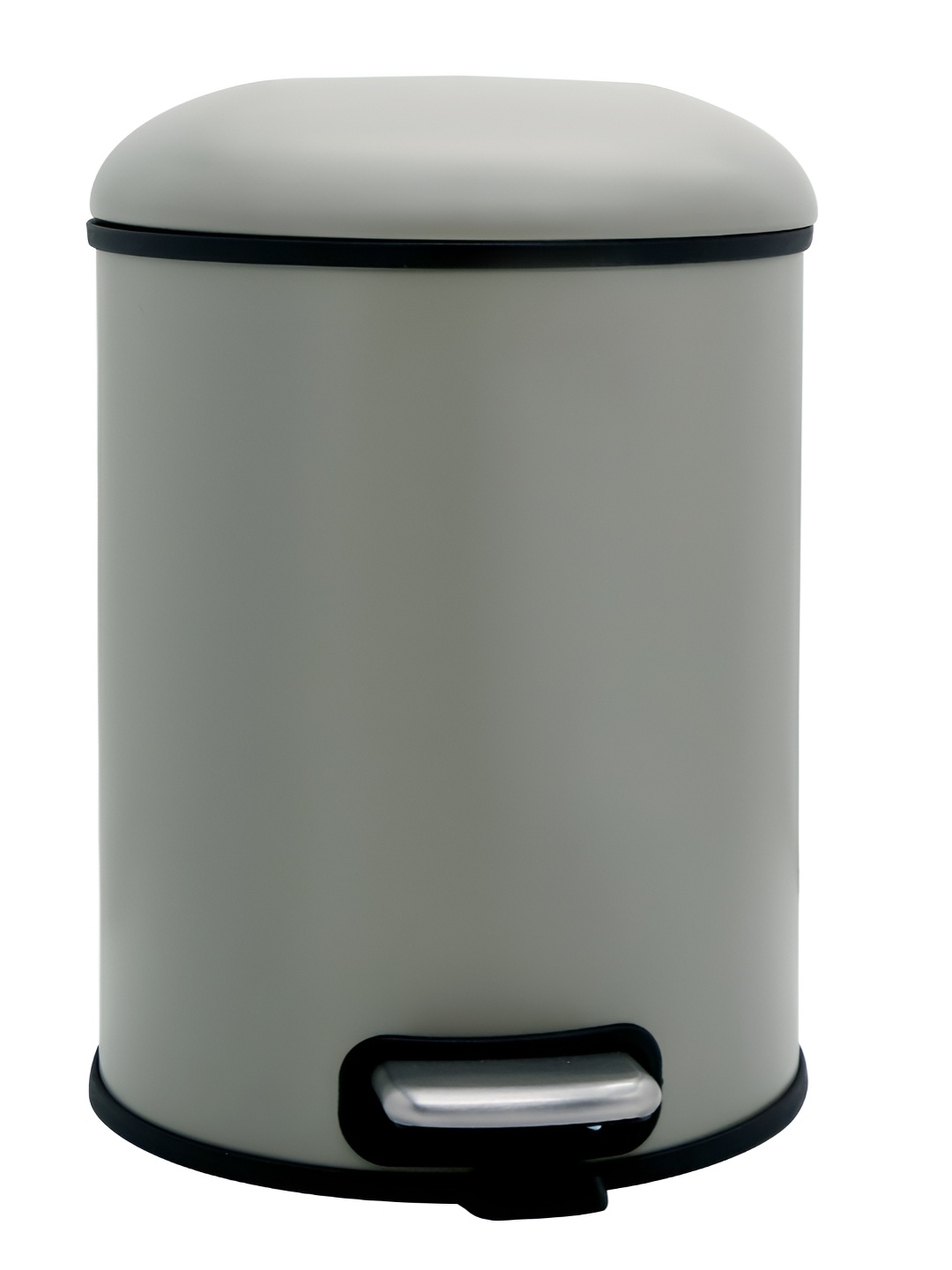 

Pano Beige & Black Stainless Steel Pedal Dustbin With Lid 12L