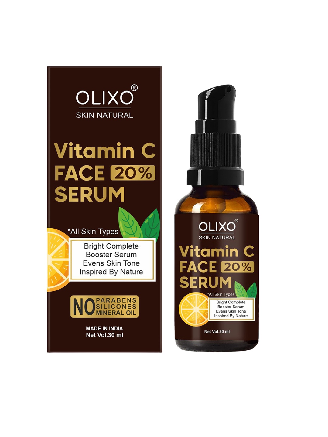 

OLIXO Vitamin C Face Serum For Boosts Glow & Fades Dark Spot-30ml, Brown