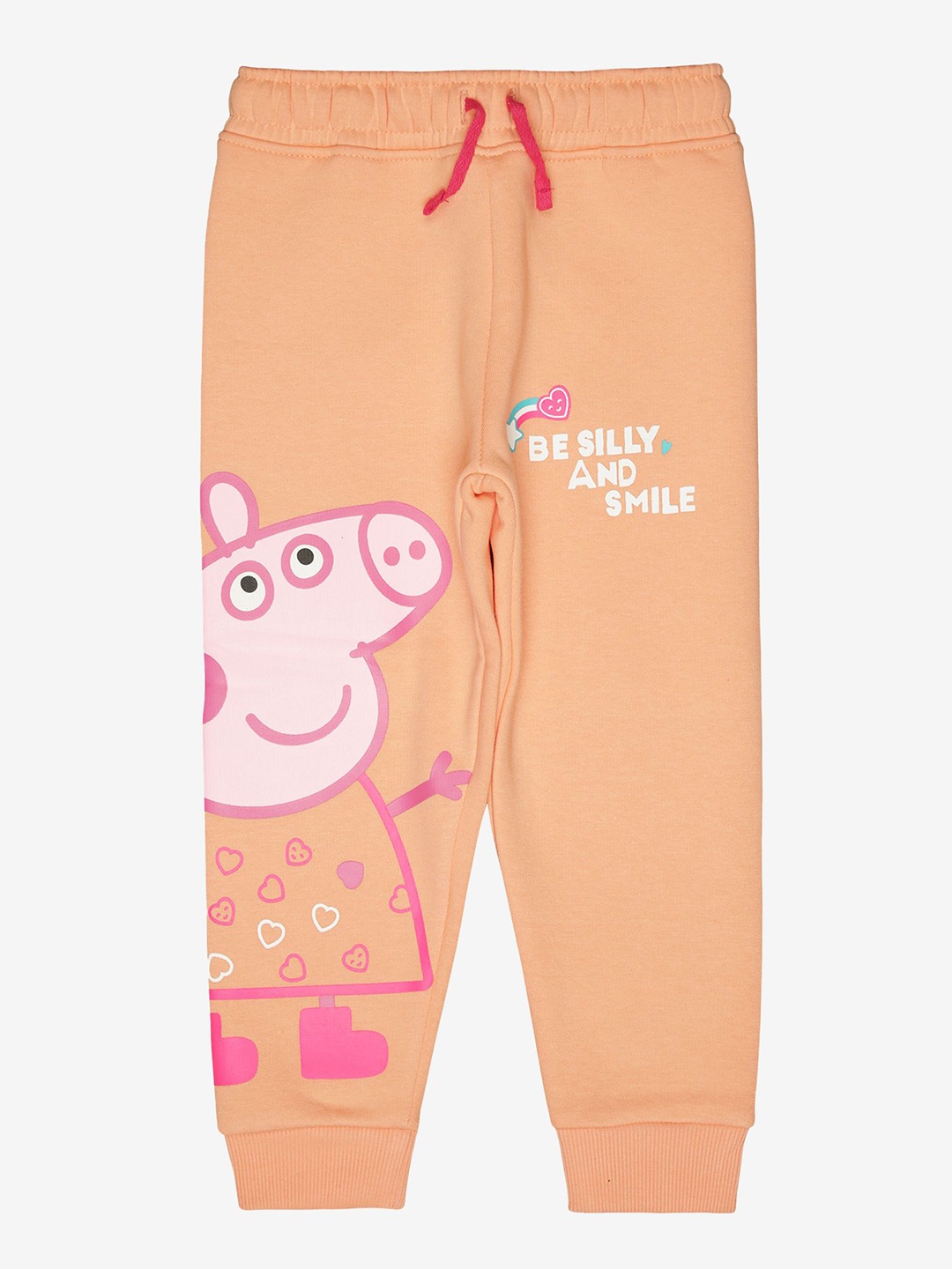 

Bodycare Kids Infant Girls Peppa Pig Cartoon Printed Mid Rise Joggers, Peach
