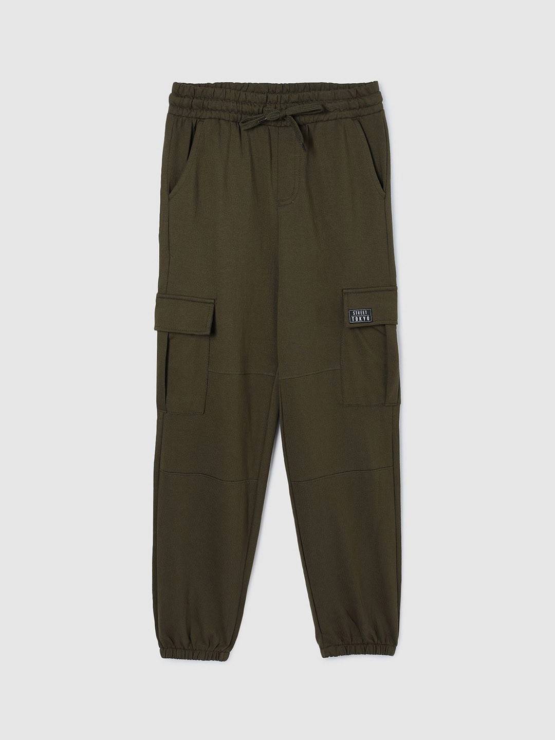 

max Boys Cotton Mid-Rise Track Pants, Brown