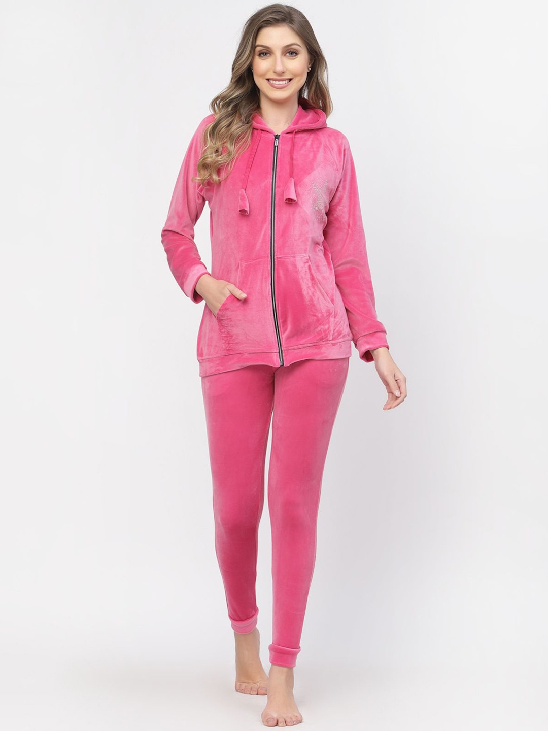 

SHYAM SONS FLAIR Women Solid Night suit, Pink