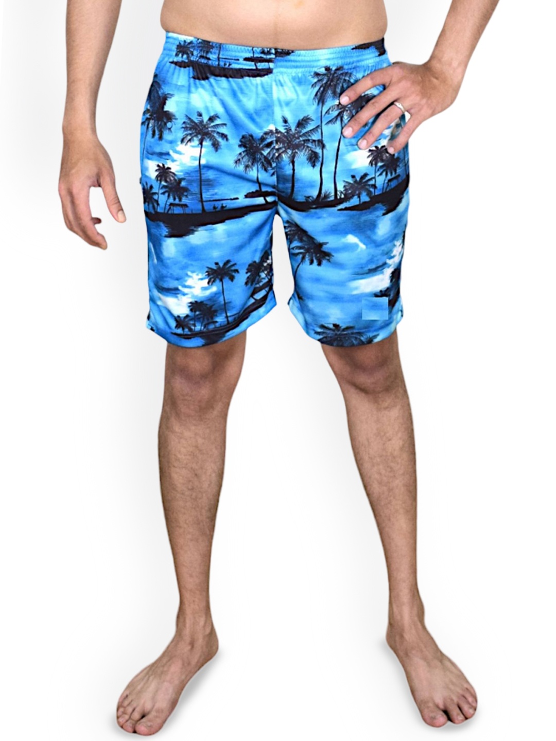 

Aqua Holic Men Printed Swim Shorts, Blue