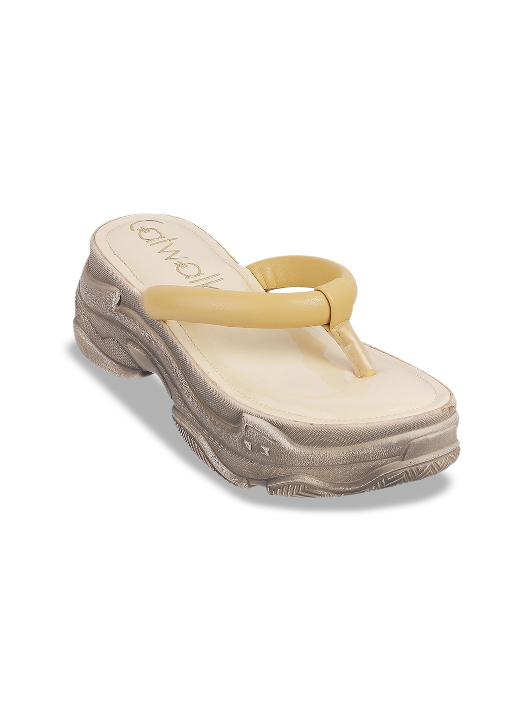 

Catwalk Women Round Toe Flatform Heels, Yellow