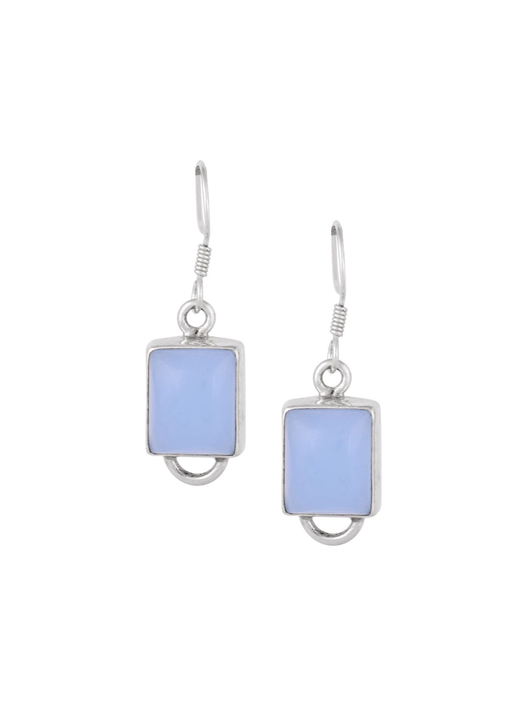

Indianshelf 92.5 Sterling Silver Stone Studded Contemporary Drop Earrings