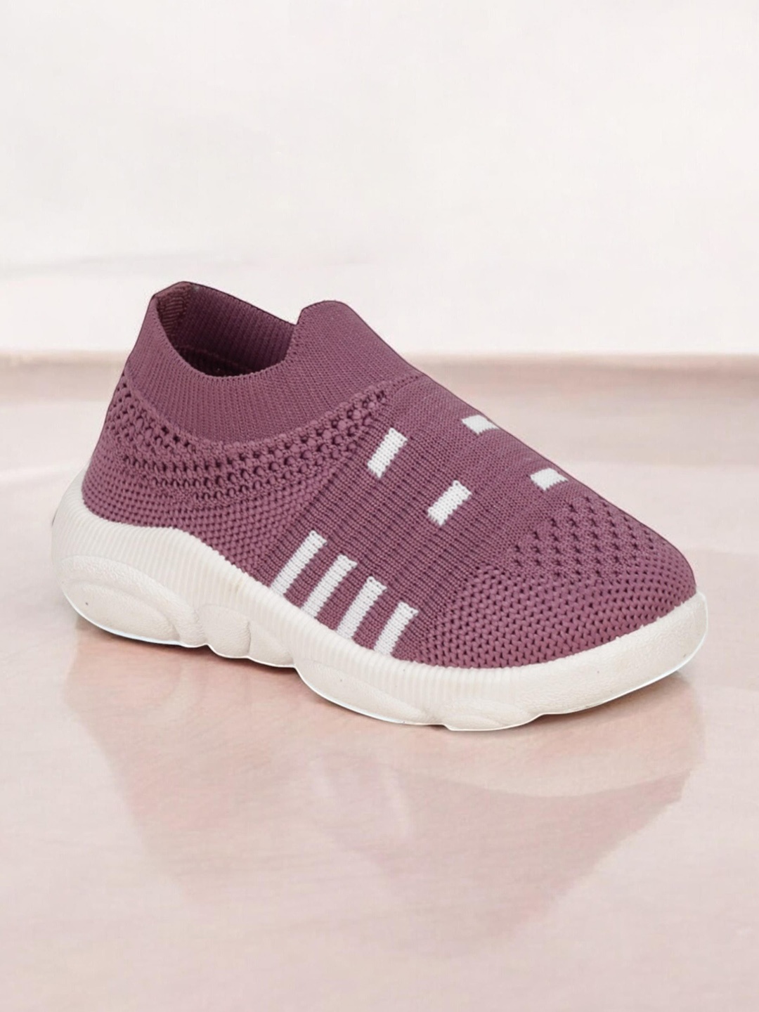 

Lil Lollipop Unisex Kids Woven Design Slip-On Sneakers, Purple