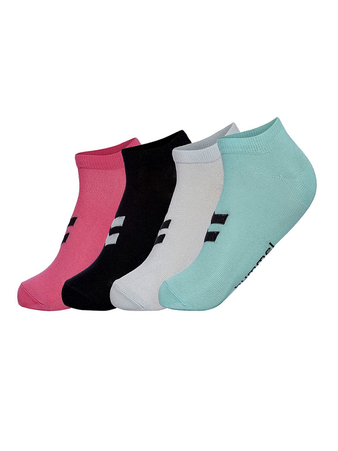 

hummel Women Pack Of 4 Patterned Ankle-Length Socks, Black