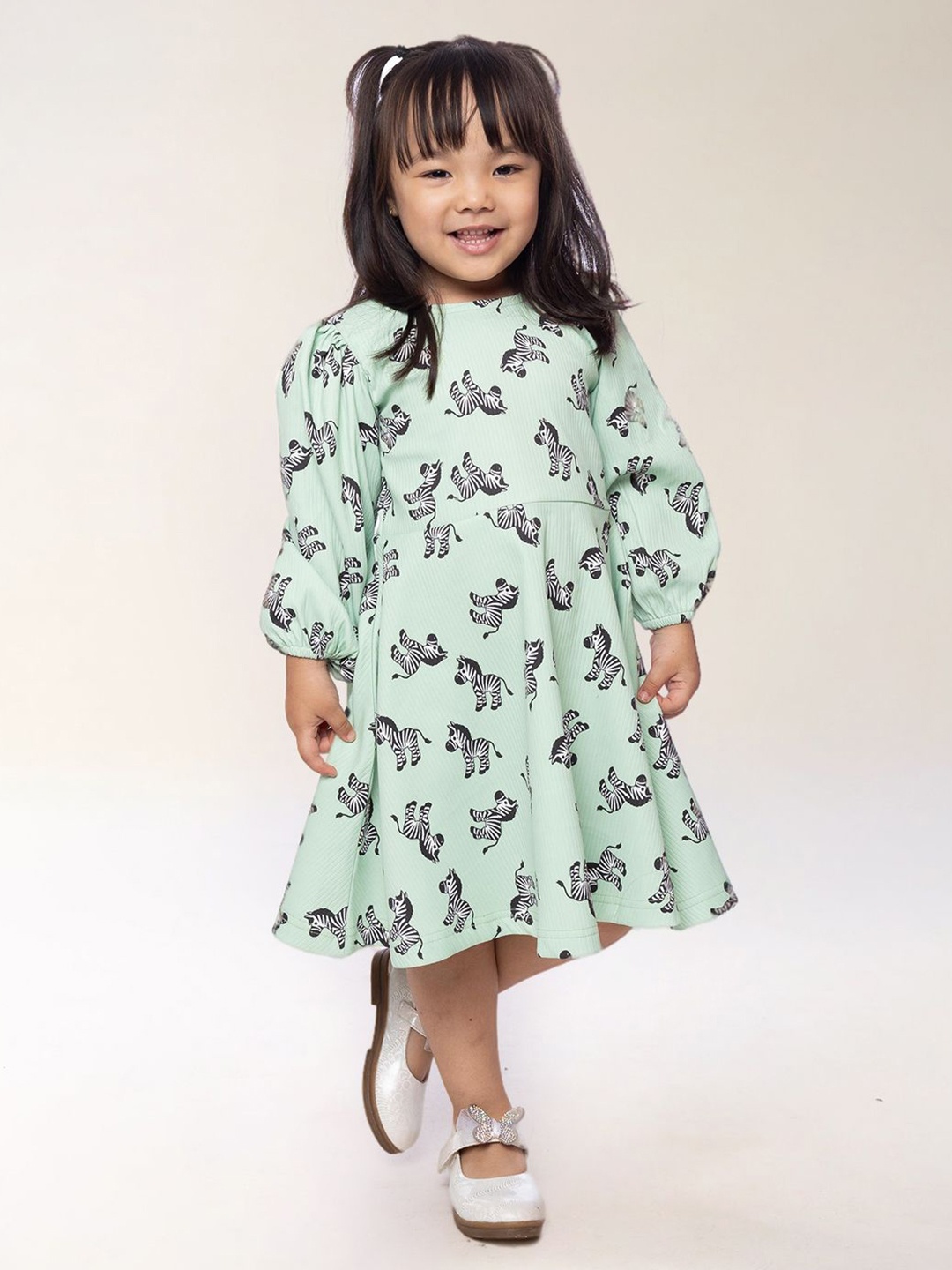 

BAESD Kids-Girls Print A-Line Midi Dress, Green