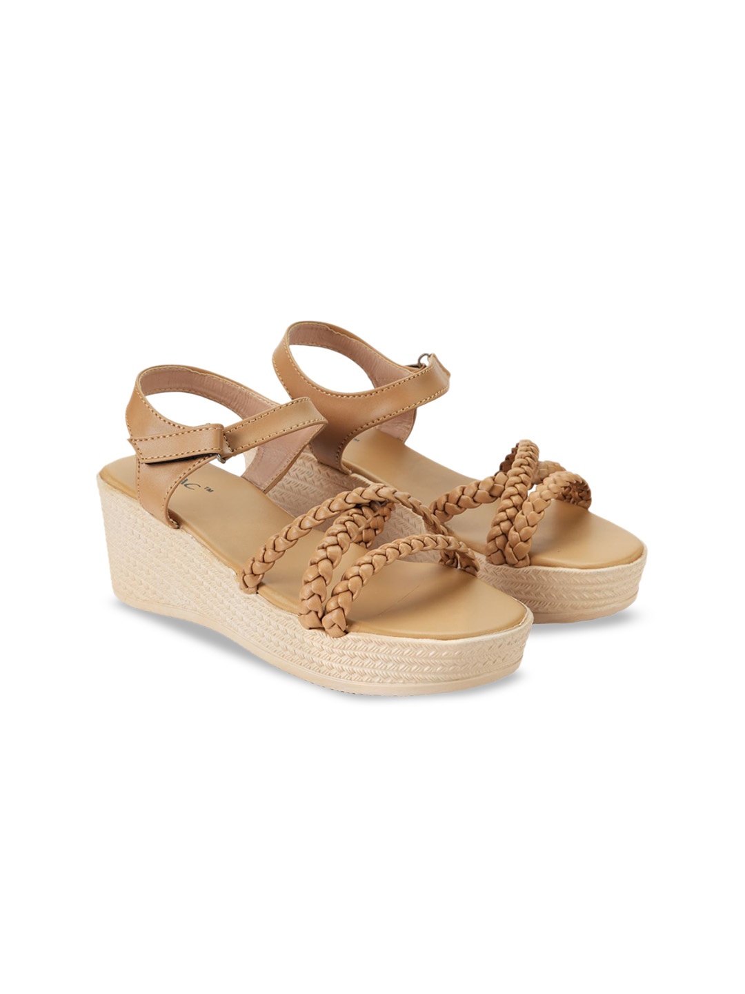 

MOSAC Women Platform Backstrap Solid Sandals, Beige