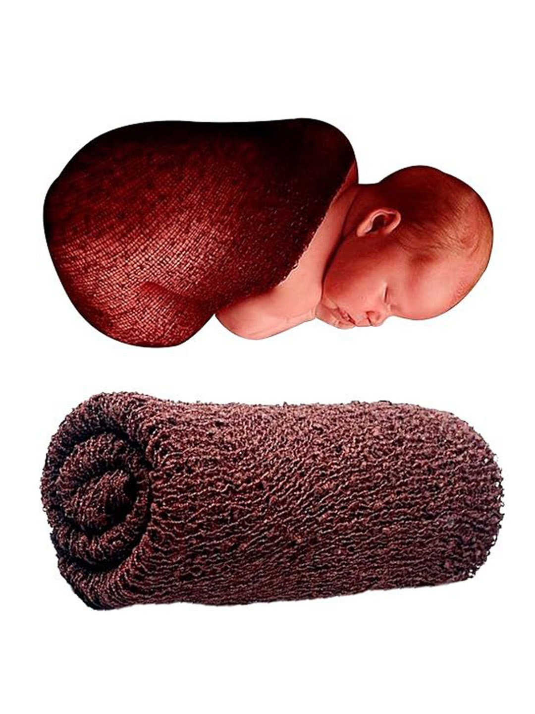

Babymoon Infants Textured Swaddle Photoshoot Props, Brown