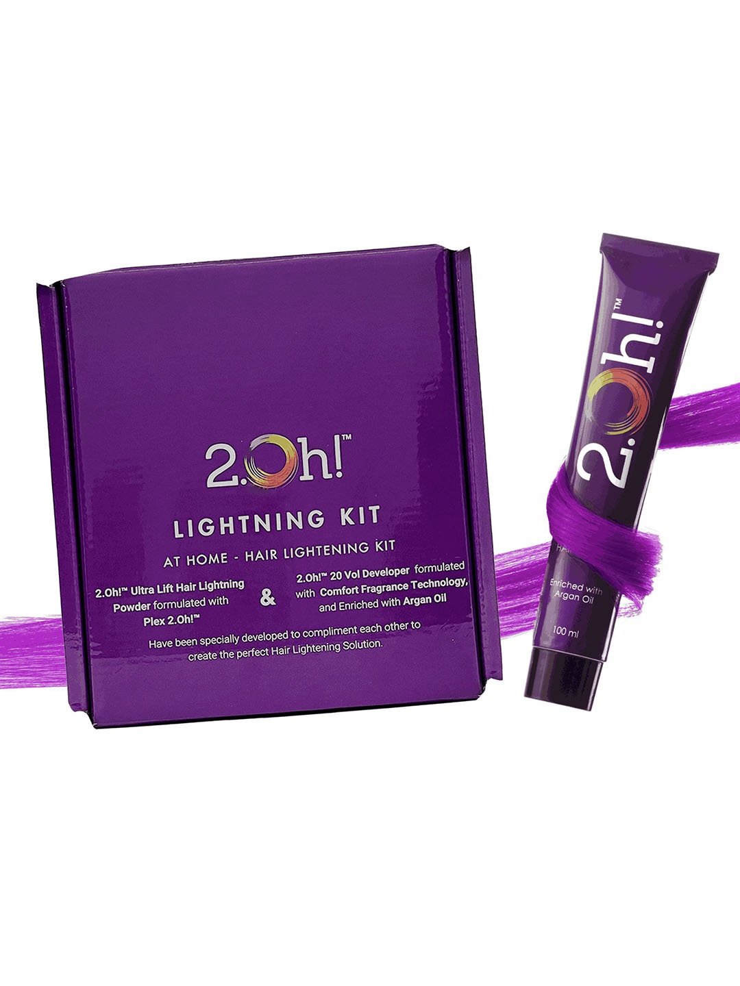 

2.Oh! Hair Bleach Kit + Semi Permanent Hair Colour - 100 ml - Purple