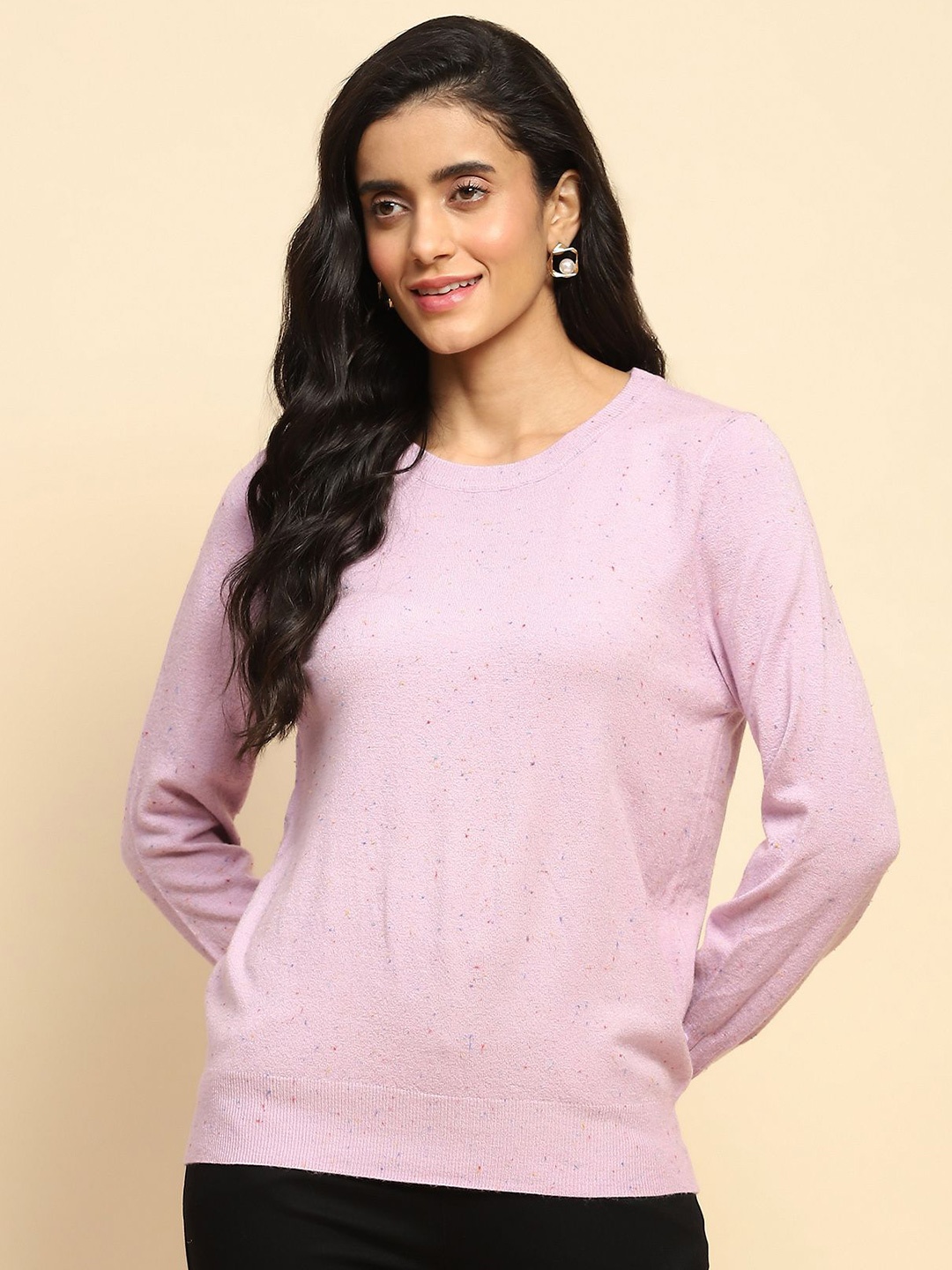 

Global Republic Women Printed Pullover, Purple