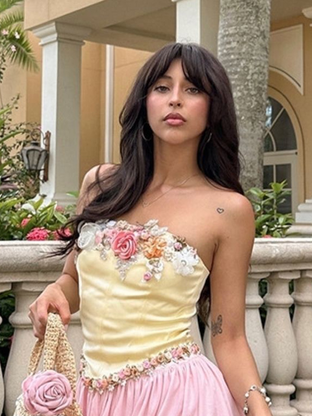 

KPOP Women Floral Printed Off-Shoulder Top, Yellow