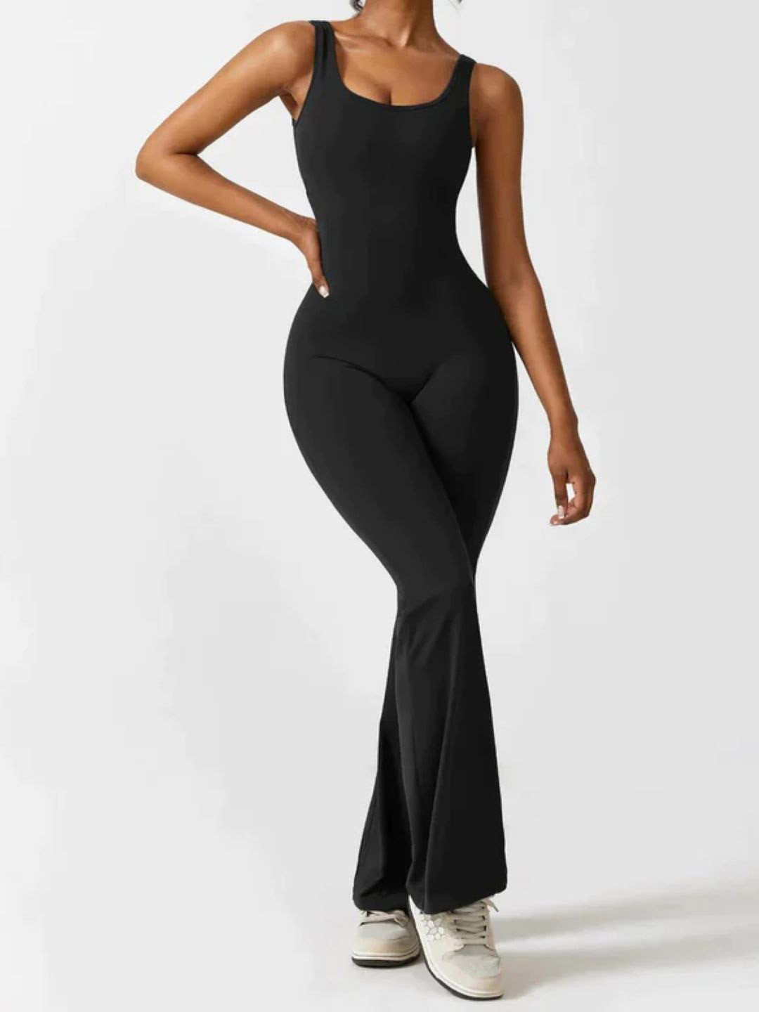 

KPOP Sleeveless Basic Jumpsuit, Black