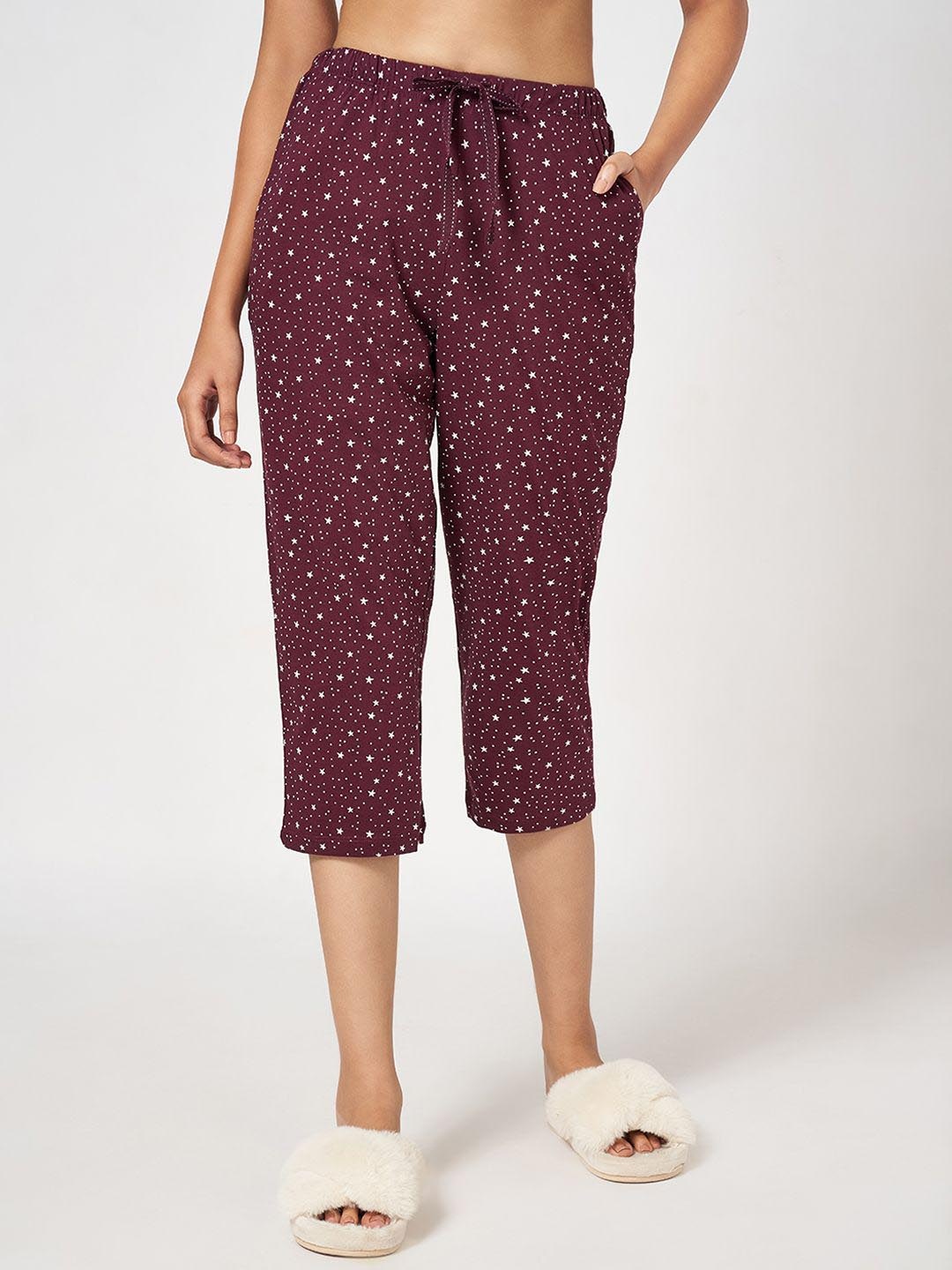

Dreamz by Pantaloons Women Printed Cotton Lounge Pants, Red