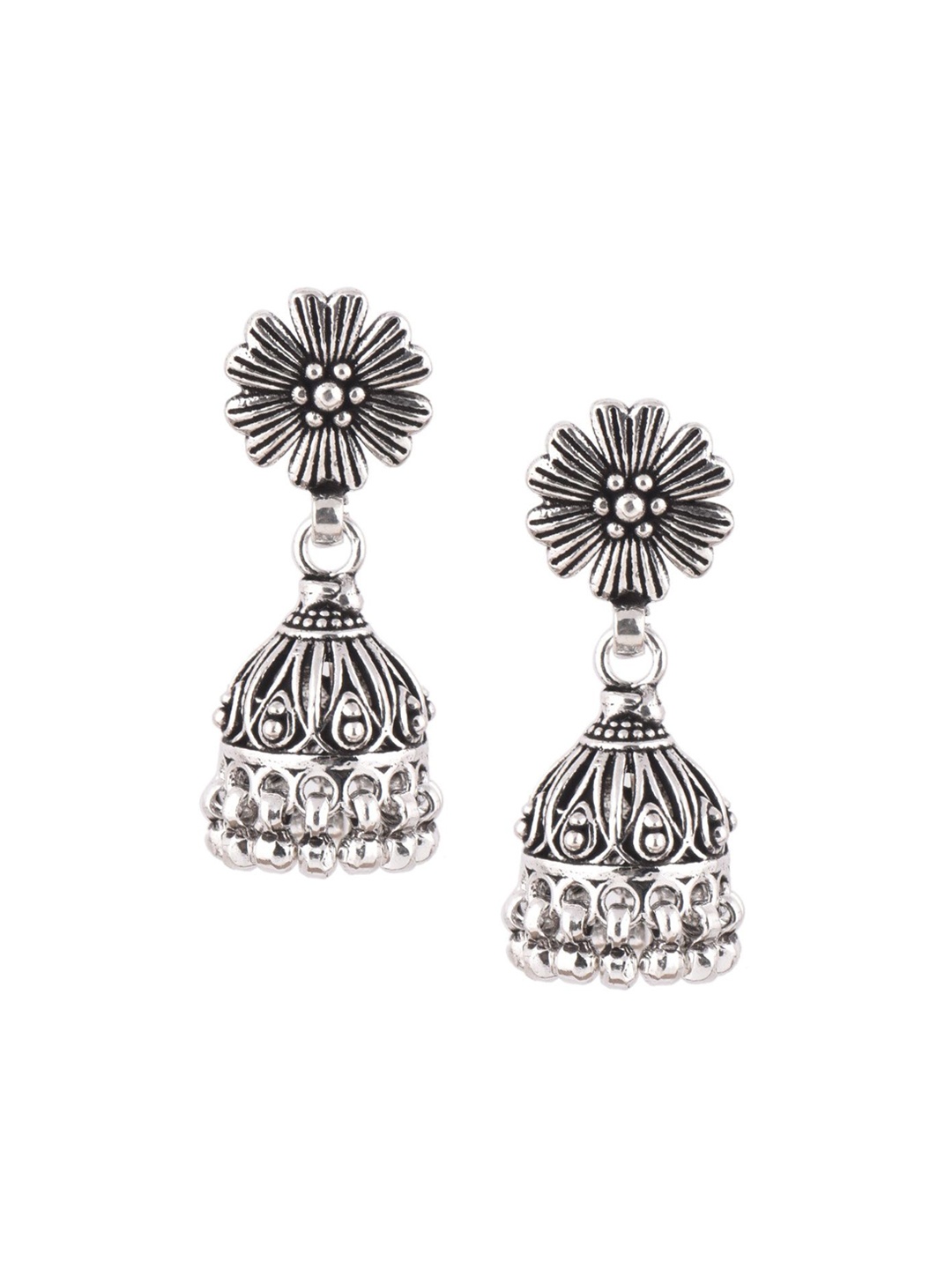 

Indianshelf 92.5 Sterling Silver Dome Shaped Jhumkas