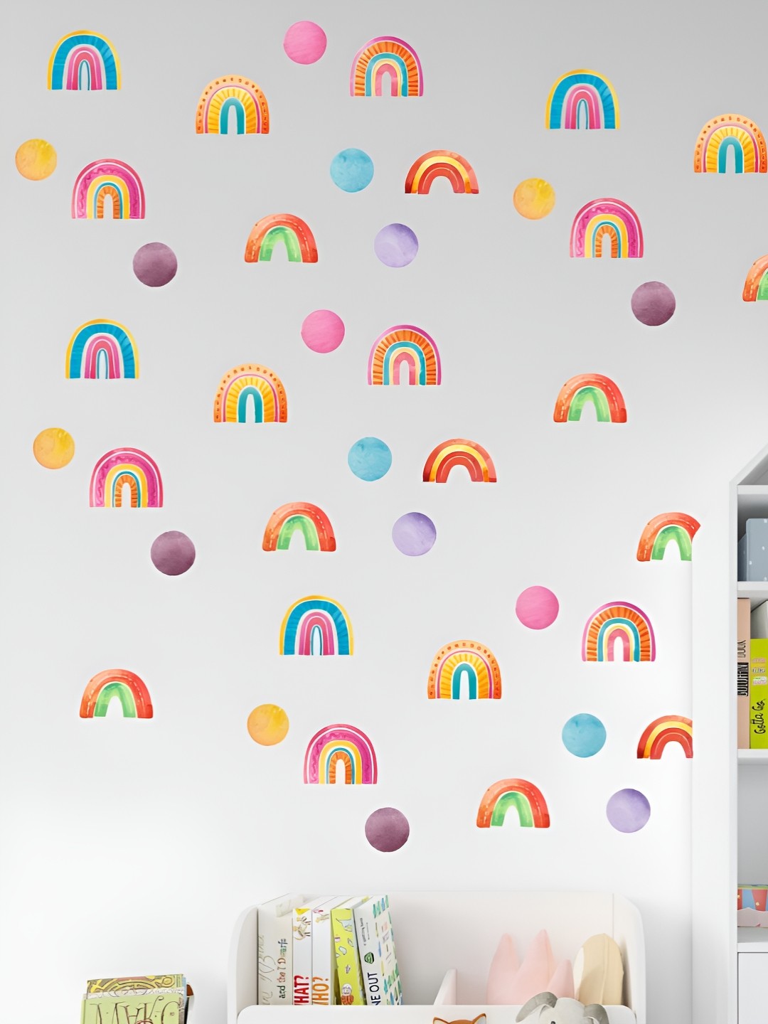 

CVANU Blue & Orange-Colored 96 Pieces Self-Adhesive Wall Sticker