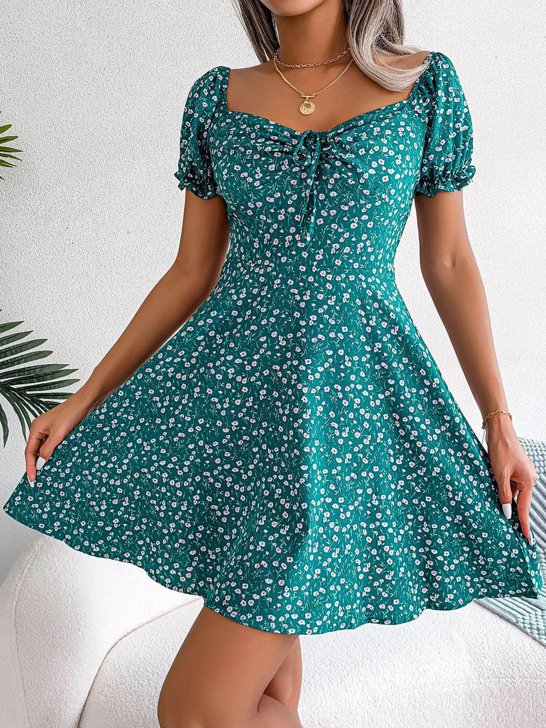 

HERE&NOW Print A-Line Dress, Green