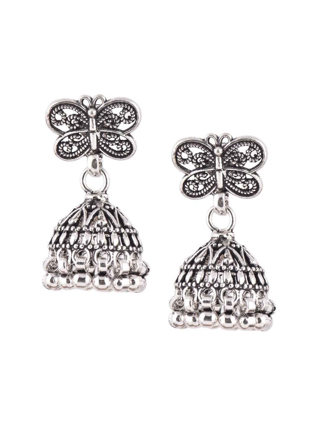 

Indianshelf 92.5 Sterling Silver Contemporary Jhumkas Earrings