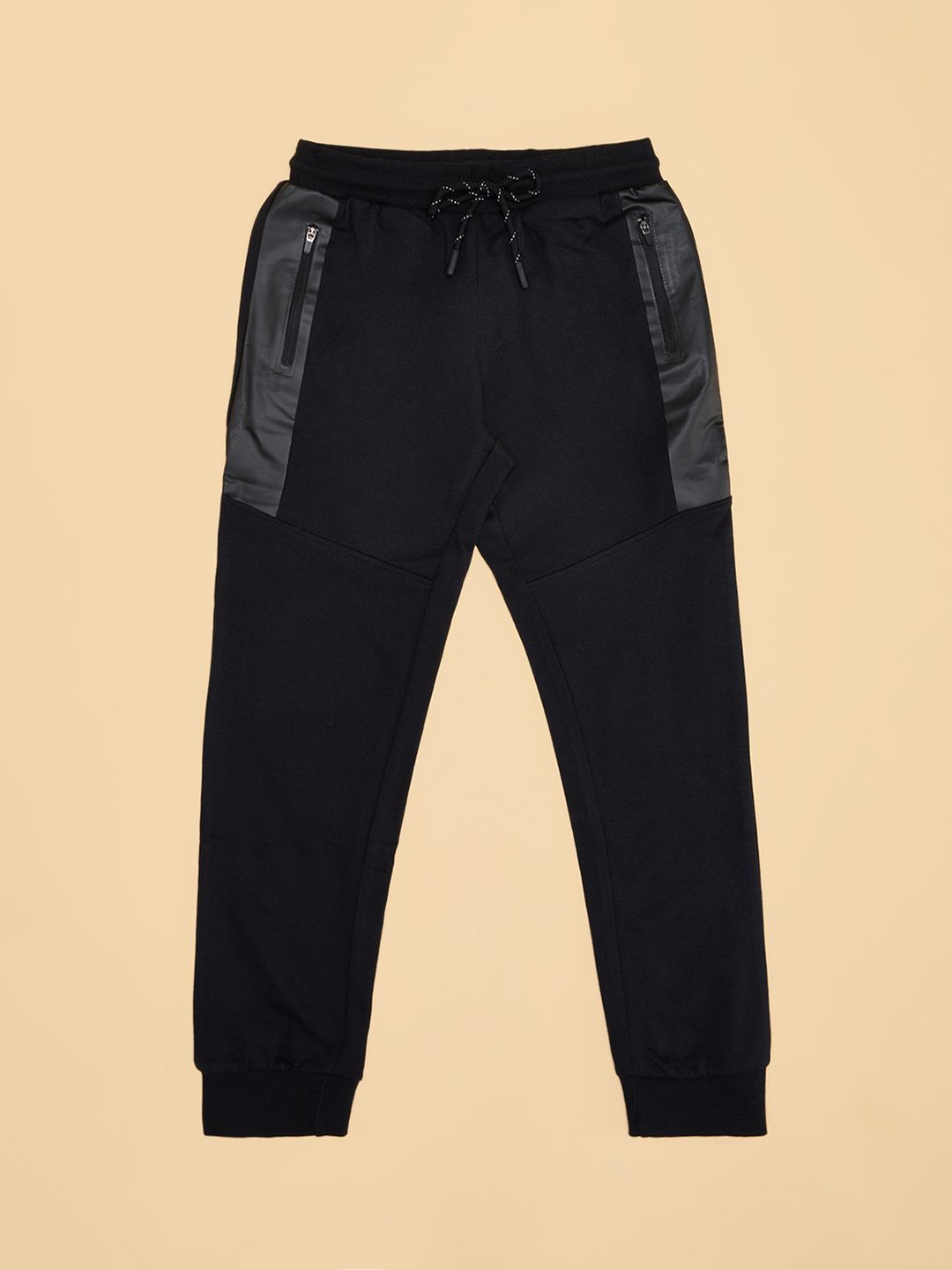 

Pantaloons Junior Boys Cotton Mid Rise Joggers, Black