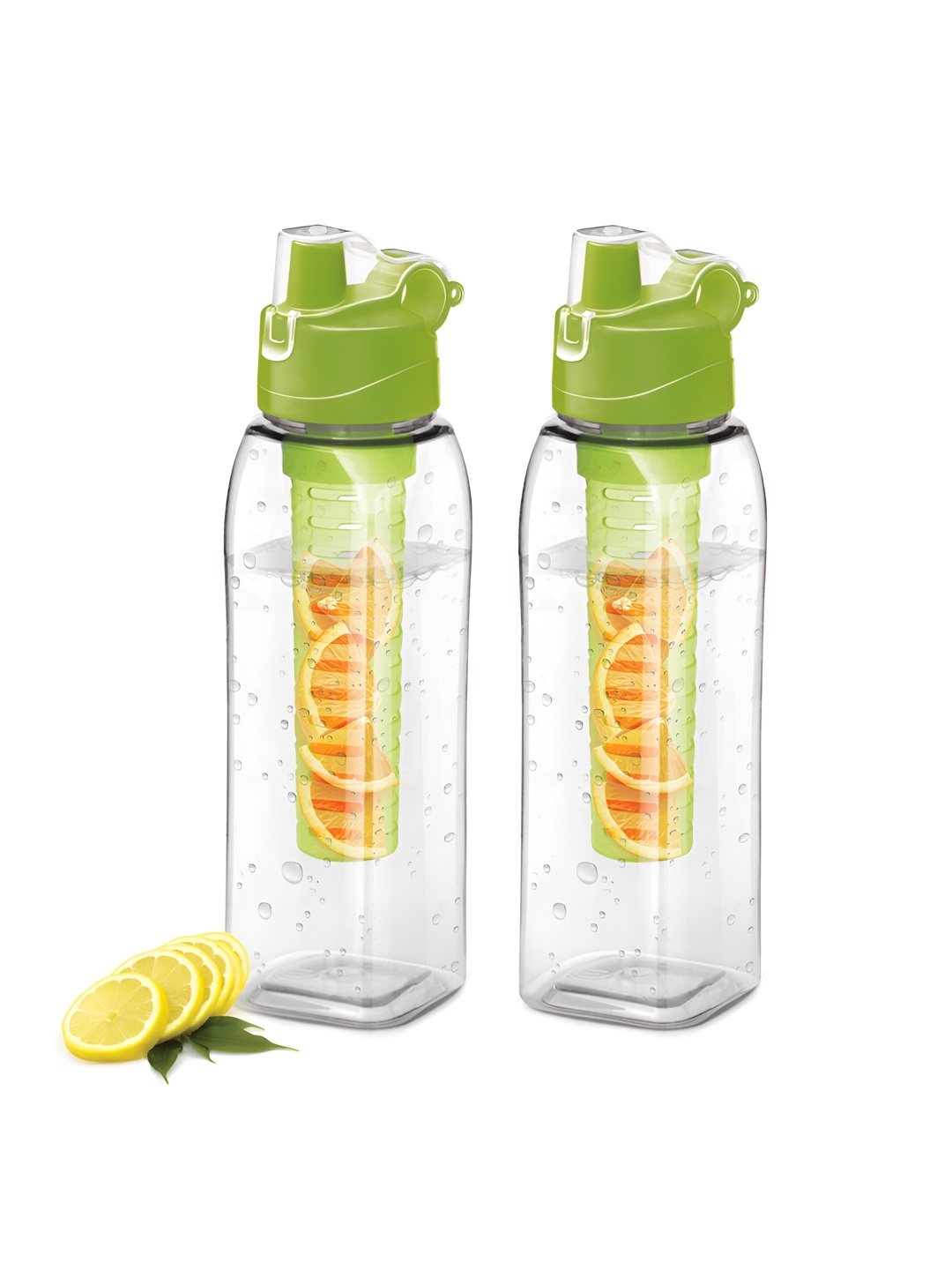 

Milton Green & Transparent 2 Pieces Leak Proof Detox Fruit Infuser Pet Water Bottle 1L
