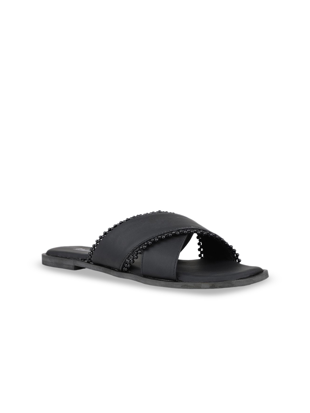 

Inc 5 Women Solid Open Toe Flats, Black