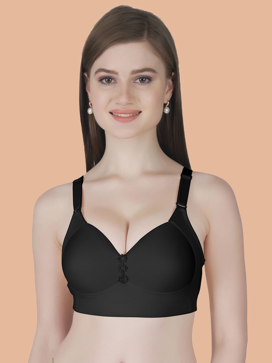 

Joomie PACK OF 1 Lightly Padded M-Frame Plus-Size Minimiser Bra, Black