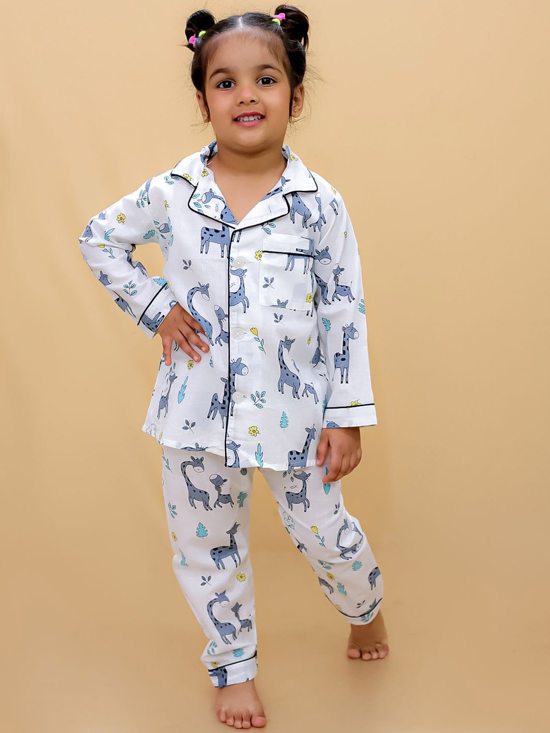 

Biglilpeople Unisex Kids Full Sleeves Night suit, White