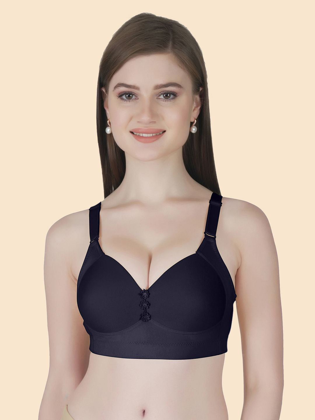 

Joomie PACK OF 1 Lightly Padded M-Frame Plus-Size Minimiser Bra, Navy blue