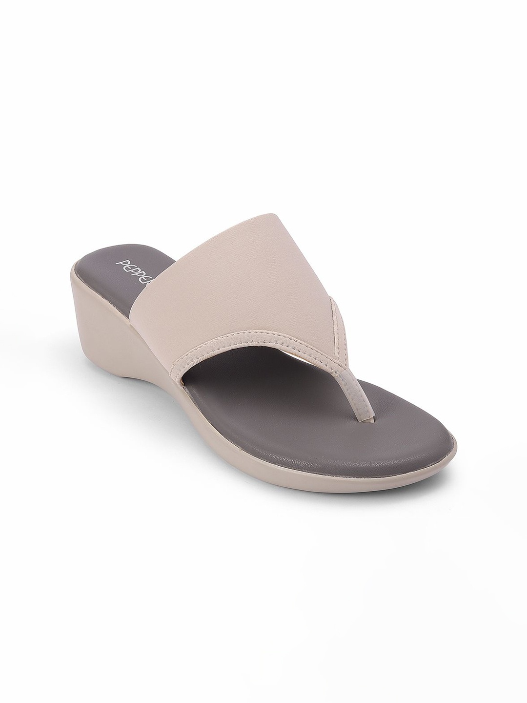 

PEPPER Textured Women PU Wedge Sandals, Grey