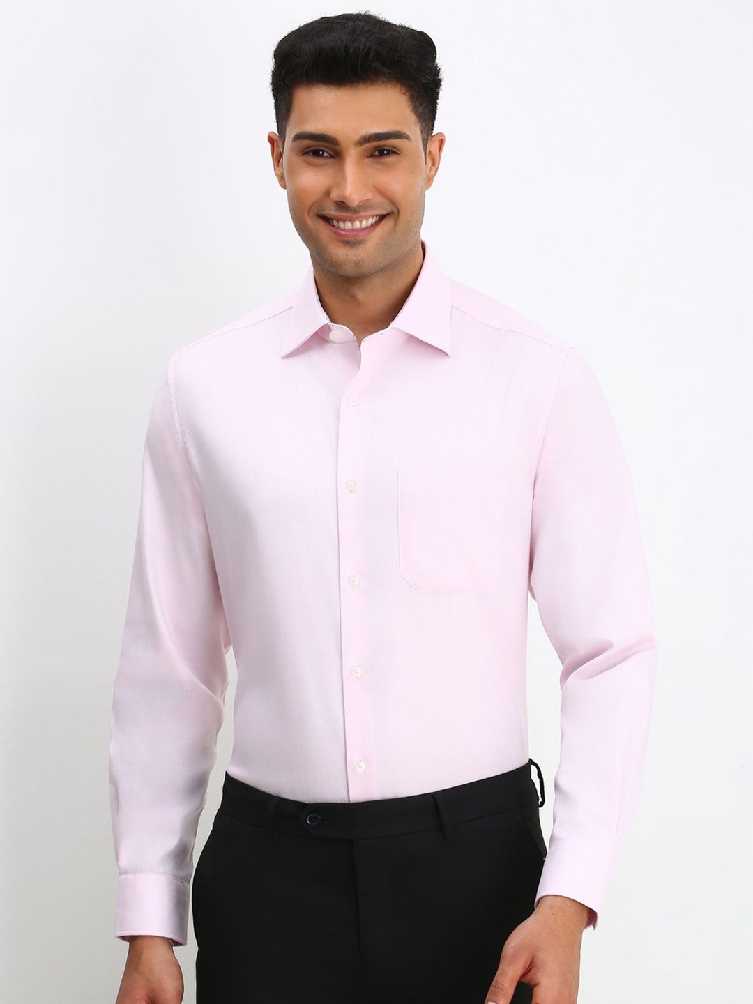 

Allen Solly Sport Men Spread Collar Solid Cotton Formal Shirt, Pink