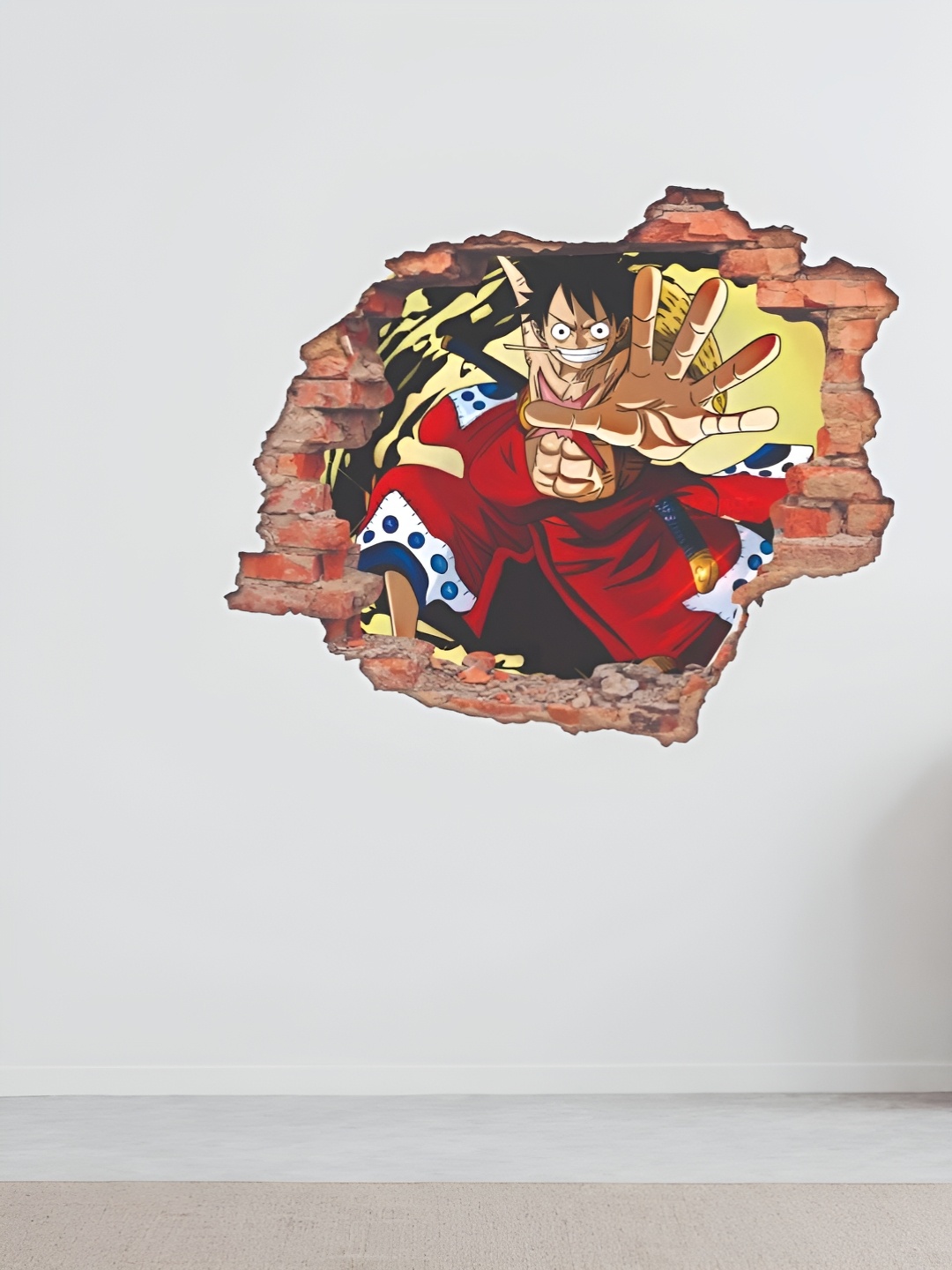 

CVANU Red & Yellow Printed Self-Adhesive Wall Sticker