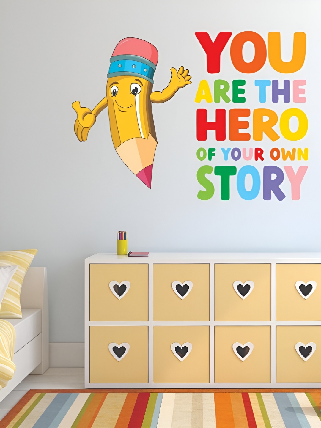 

CVANU Red & Blue Printed Self-Adhesive Wall Sticker