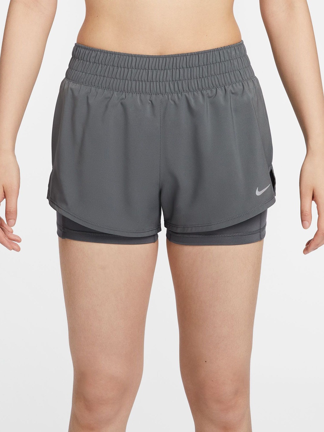

Nike Dri-FIT One Women's Mid-Rise 2-In-1 Shorts, Grey