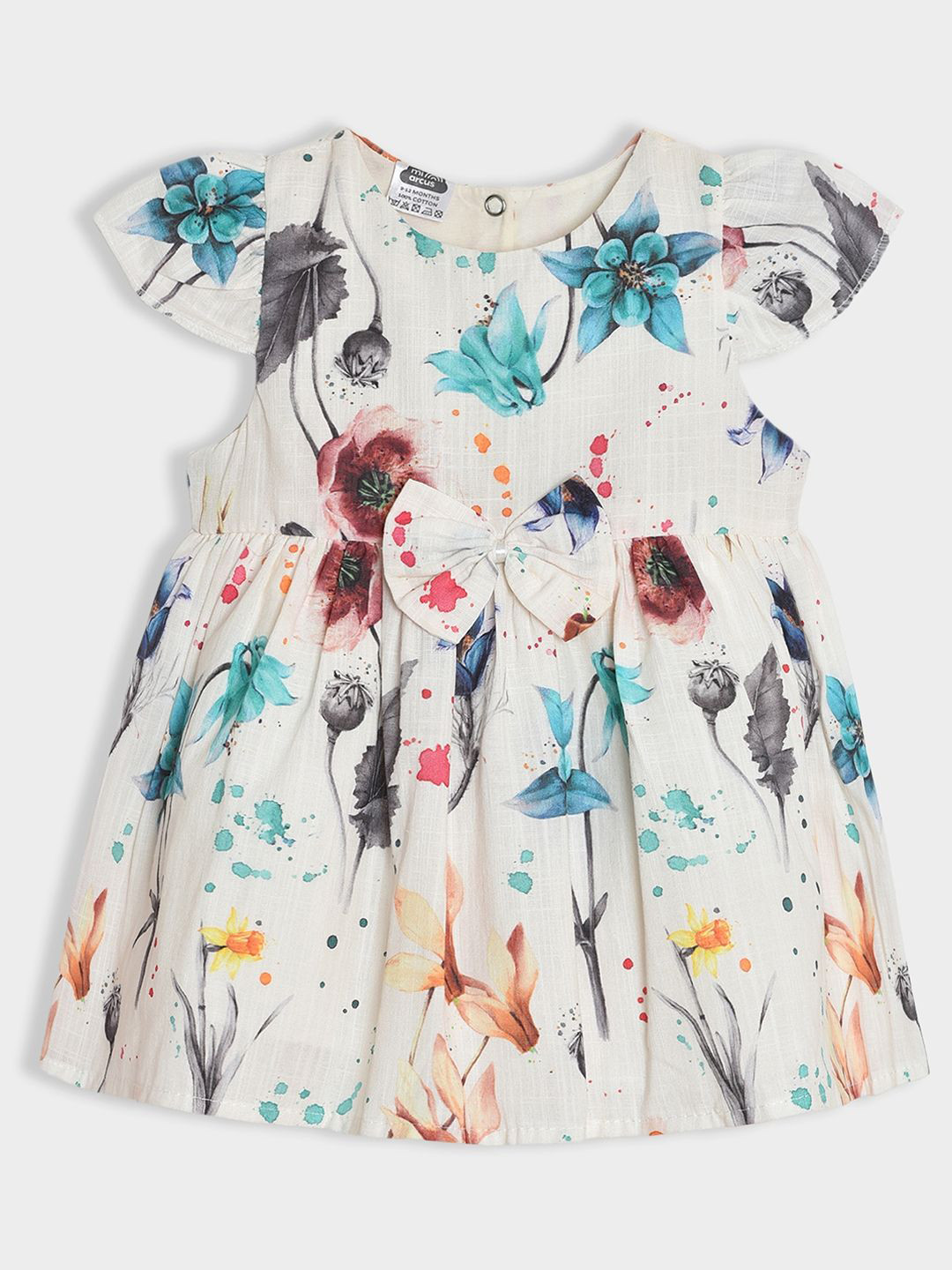 

MiArcus Girls Floral Printed Fit & Flare Dress, White