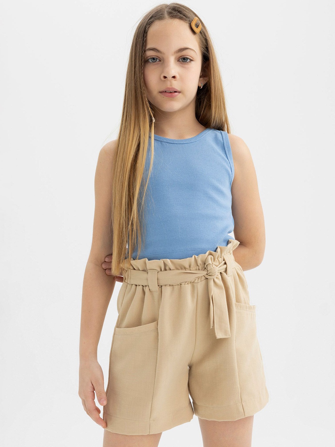 

DeFacto Girls Regular Fit Shorts, Beige