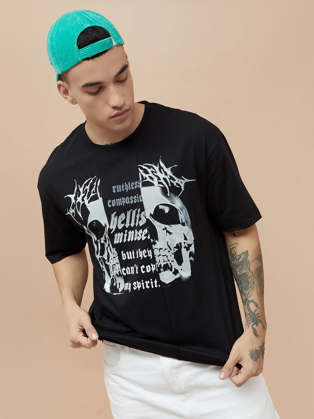 

Forca by Lifestyle Men Dry Fit Graphic Printed Round Neck Cotton T-shirt, Black