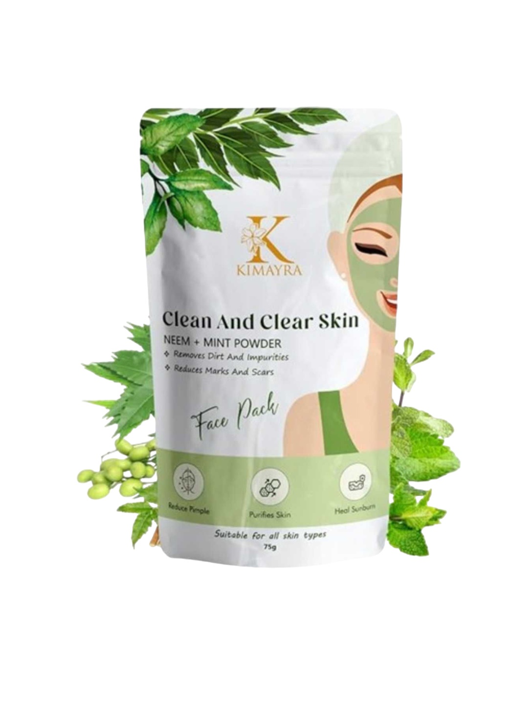 

Kimayra World Neem & Mint Face Pack Powder- 75g, Brown