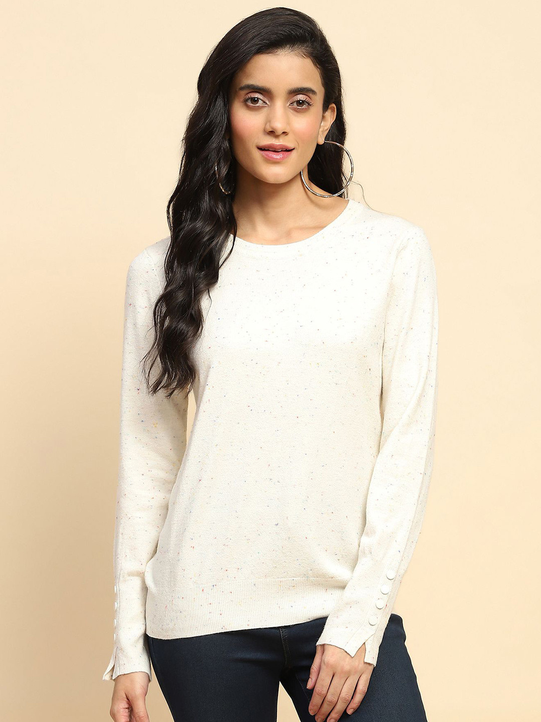 

Global Republic Women Printed Pullover, White