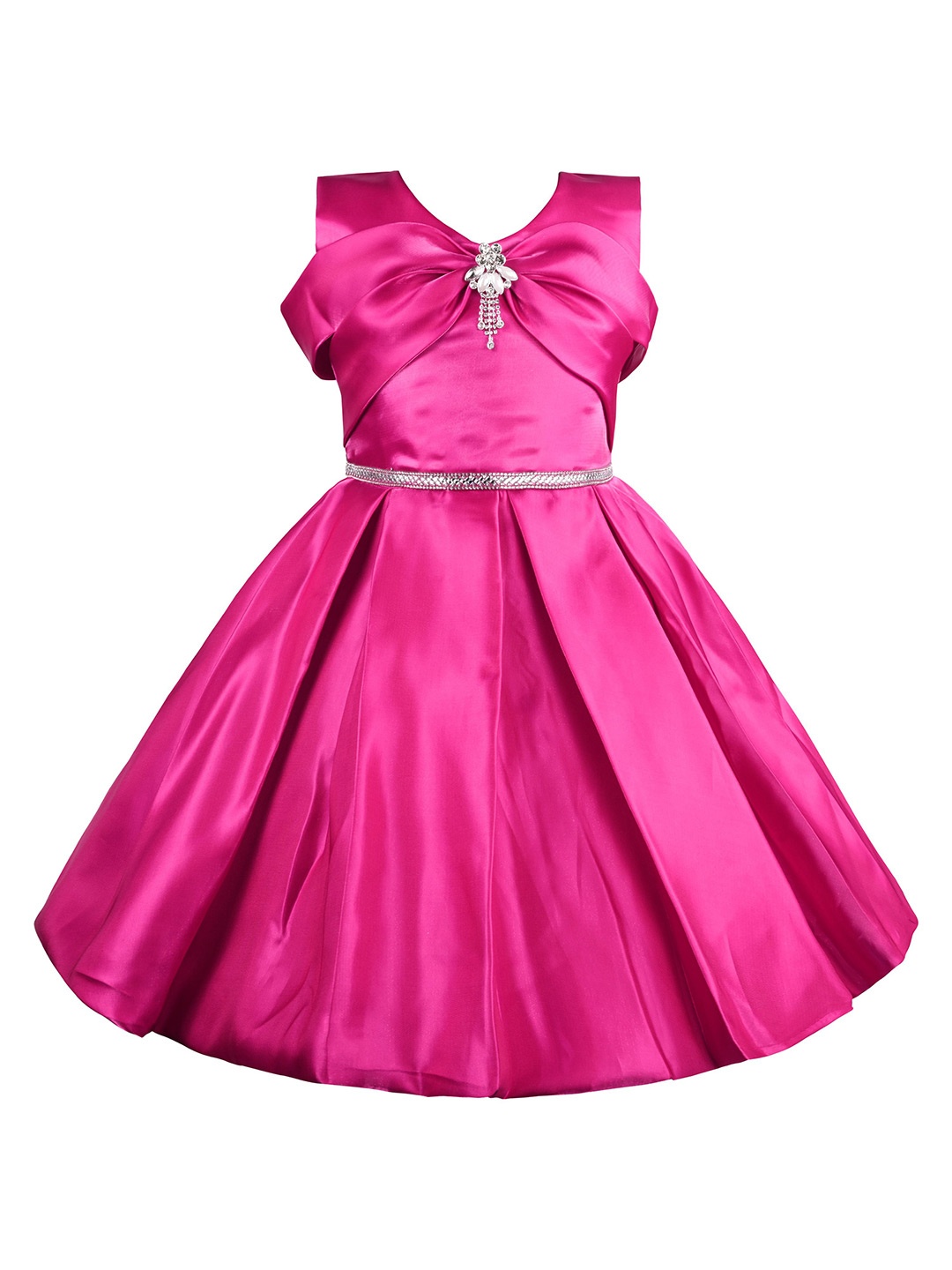 

Wish Karo Satin Fit & Flare Dress, Pink