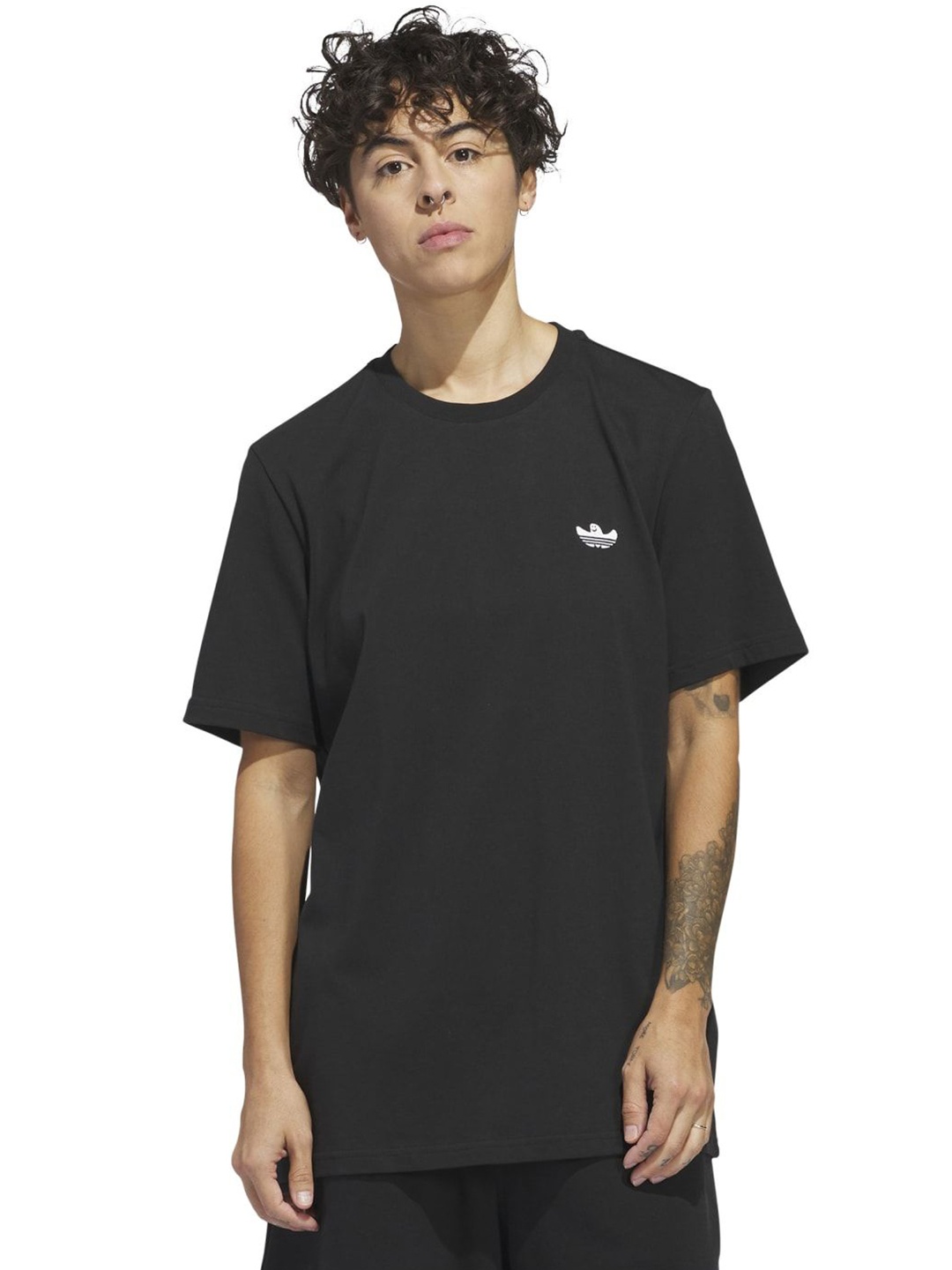 

ADIDAS Originals Men Solid Round Neck Cotton T-shirt, Black