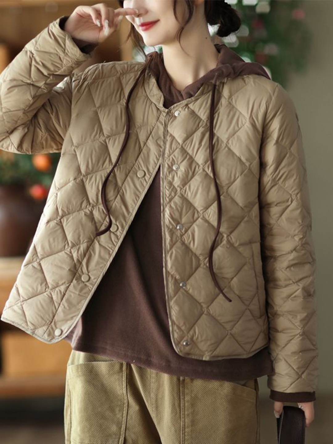 

StyleCast x Revolte Puffer Jacket, Coffee brown