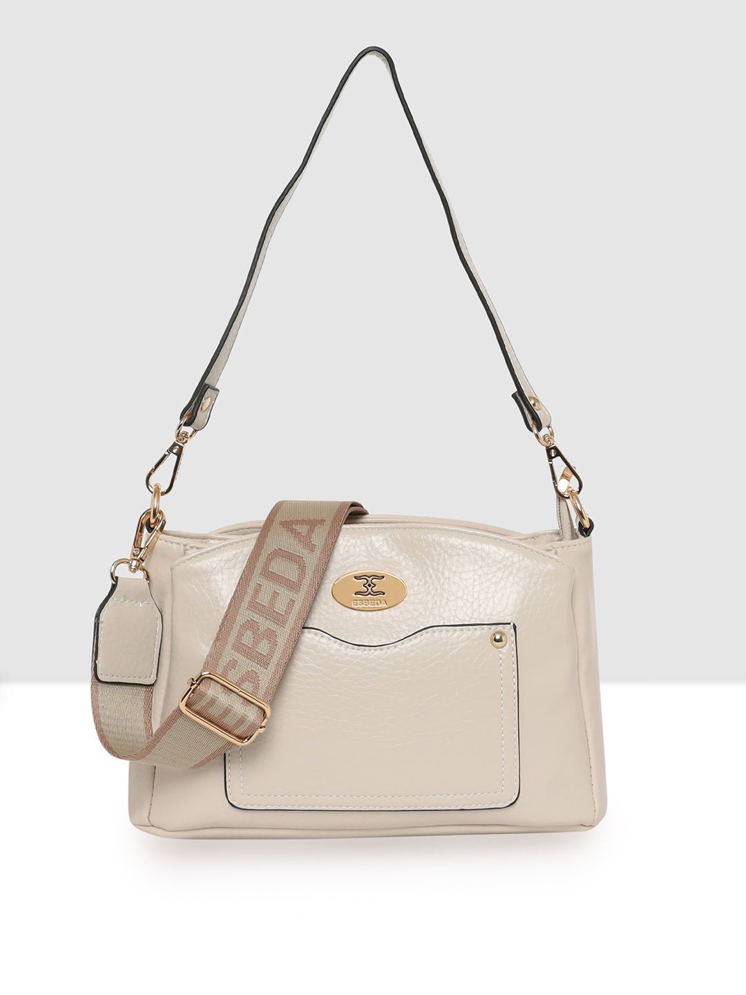 

ESBEDA Women Textured Swagger Sling Bag, Cream