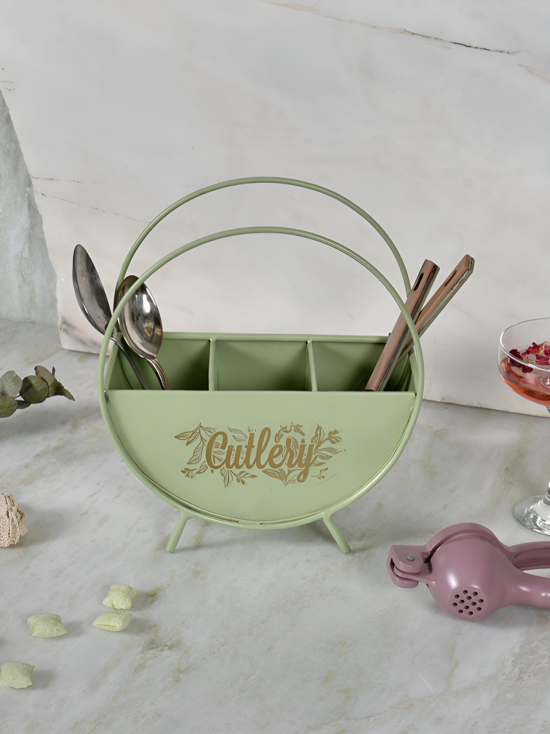 

Living With Elan Purple Alloy Steel Cutlery Holder